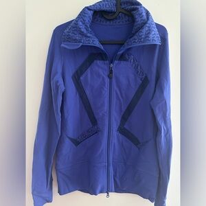 Vintage 2004 Lululemon origami stride Jacket cowl neck zip up Blue Royal size 8